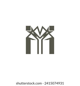 Logo letter M building vector