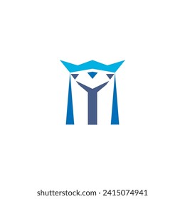 Logo letter M building vector
