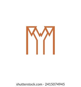 Logo letter M building vector