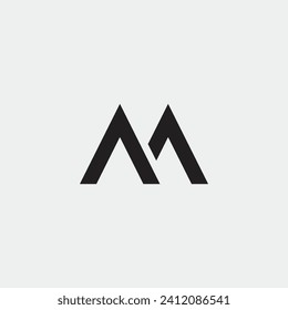 Logo letter M capital and mountain with blank background