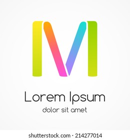 Logo letter M company vector design template.
