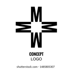 Logo from the letter M. Logo concept. Simple form.