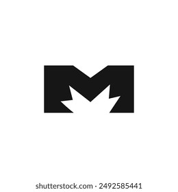 Logo letter M crash spark unique design with blank background