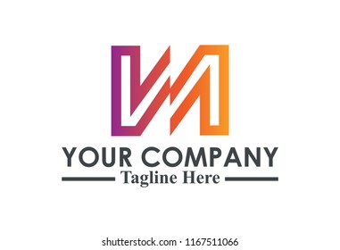 logo letter m flat