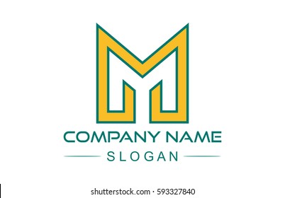 logo letter m flat