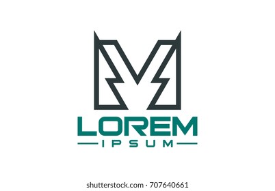 logo letter m flat simple line