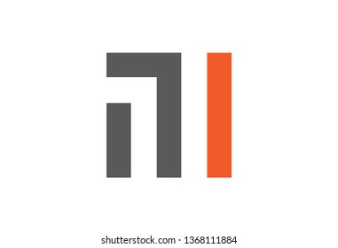 logo letter m and i flat square