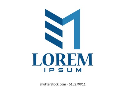logo letter m flat strip