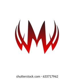 Logo letter M, gothic logo