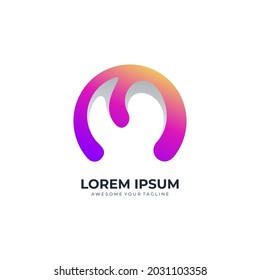 logo letter M gradient modern colorful