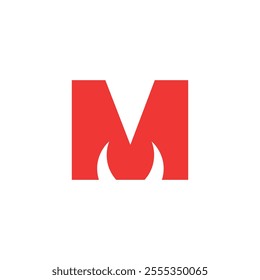 Logo letter M with horn simple design with blank background