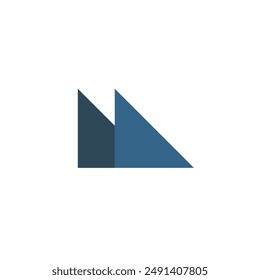 Logobuchstabe M Ice Dreieck einzigartiges Design mit leerem Hintergrund