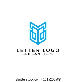logo Letter M Icons Elements of a linear design logo business style - Vector