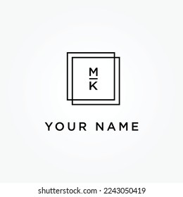 Logo letter M and K, vector