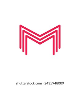 Logo letter M line design template element