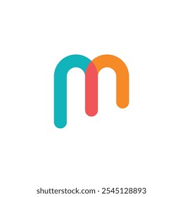 Letra de logotipo M minimalista simples design exclusivo com fundo em branco