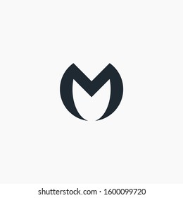 logo letter M or MO circle with ribbon swoosh wave. The logo can be used for business consulting and financial companies - vector