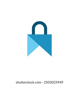 Logotipo letra M diseño único del candado con fondo en blanco