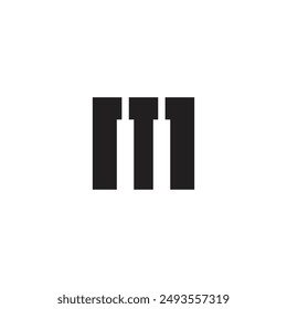 Logo letter M piano simple design with blank background