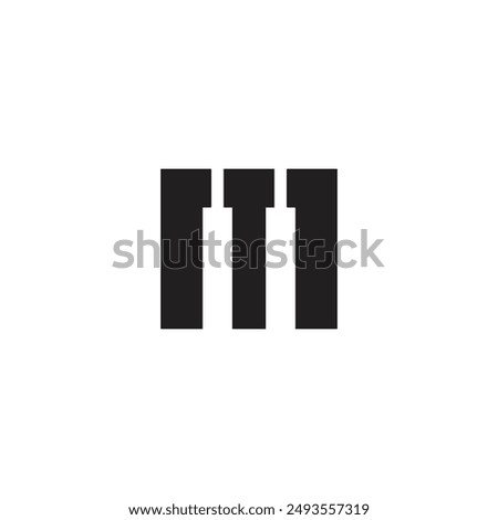 Logo letter M piano simple design with blank background