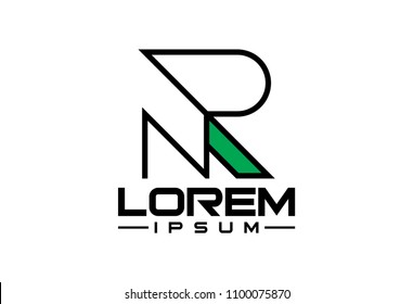 logo letter m and r flat line