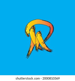 logo letter M R orange yellow 