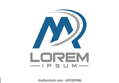 logo letter m and r swoosh
