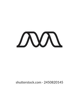 Logo letter M ribbon with blank background