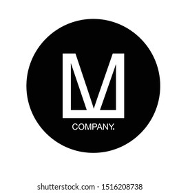 Logo letter M, simple black