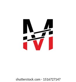 Logo Letter M Simple Black Red Stock Vector (Royalty Free) 1516727147 ...