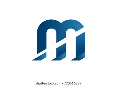 logo letter m slash origami