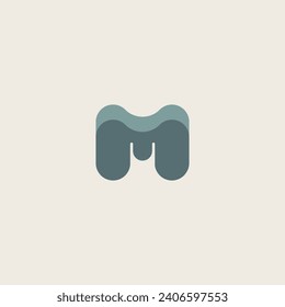 Logo letter M slime with blank background