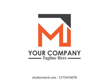 logo letter m square flat simple line
