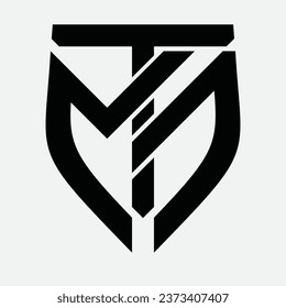 Logo letter M T J + Shield for company logo or illustration