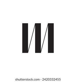 Logo letter M three line design template element with blank background