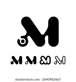 Logo Letter M, trendy modern alphabet font, set of five different letter m for your brand name design, vector illustration 10 EPS