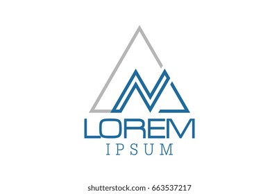 logo letter m triangle line