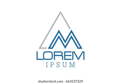 logo letter m triangle line