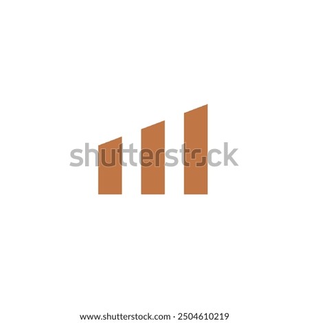 Logo letter M triple gold with blank background