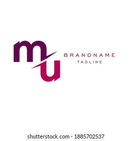 logo letter M and U. Minimalistic logo vector on white background