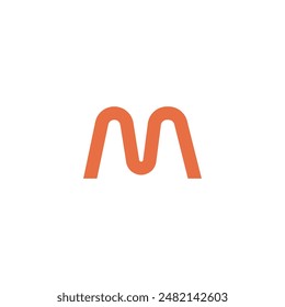 Logo letter M unique design with blank background