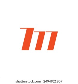 Logo letra M diseño único con fondo en blanco