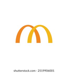 Logo letter M unique design with blank background