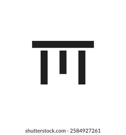 Logo letter M unique design with blank background