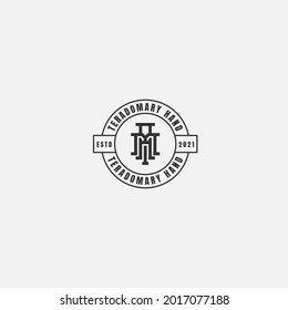 Logo Letter MA Monogram Icon, Vintage Style Initial M and A.