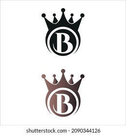 marca de la letra del logotipo B corona joyas de lujo plantilla de vectores 