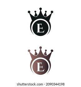 logo letter mark E crown luxury jewelry logo vector template 