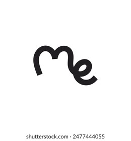 Logo letter ME lowercase line connect with blank background
