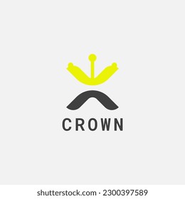 Logo of a letter merged with crown and people.