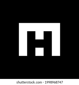 Logo letter MH HM monogram rectangular shape. simple and unique design. Vector logo design